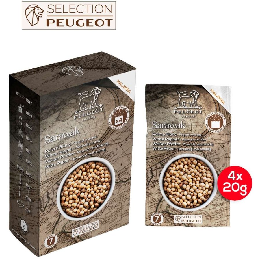 Peugeot Sarawak Malaysischer weier Pfeffer 80 g