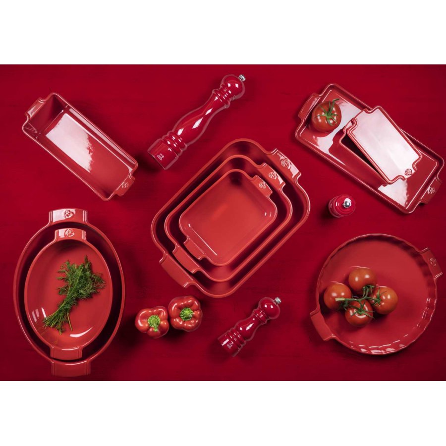 Peugeot Appolia Terrine mit Deckel und Presse, Rot