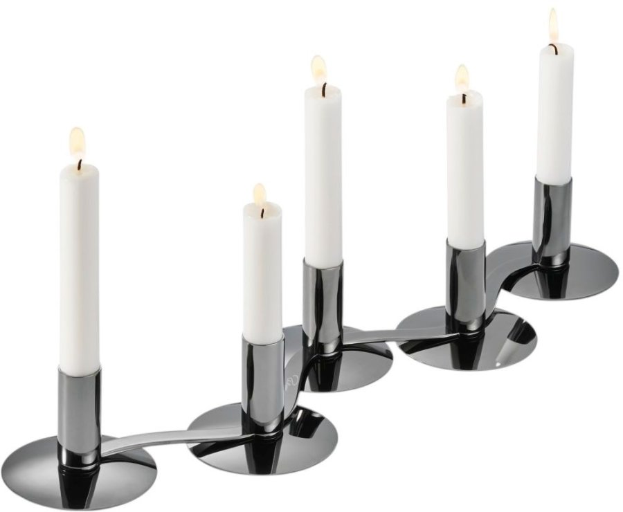 Philippi QUINTETT Kerzenstnder H8 cm, Schwarz Verchromt