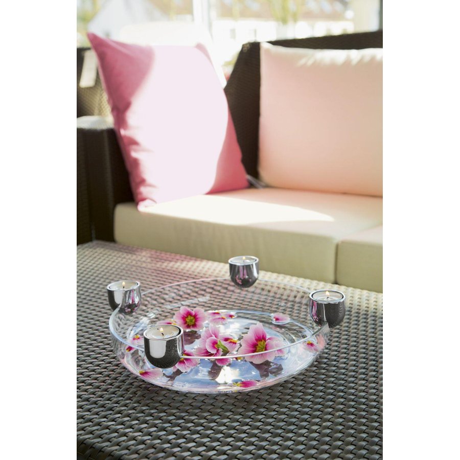 Philippi ARENA Skl/Fyrfadsstage 30 cm, Klar/Krom
