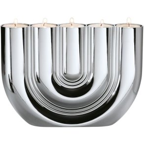 Philippi DOUBLE U Teelichthalter H15 cm, Chrom