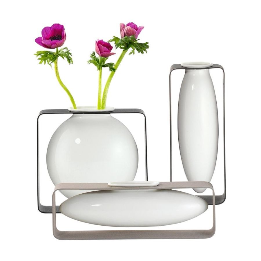 Philippi FLOAT Vase H8 cm, Hvid/Stl