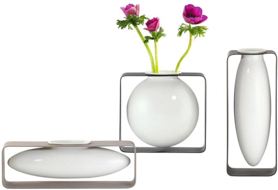 Philippi FLOAT Vase H23 cm, Hvid/Stl