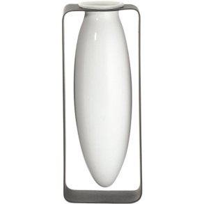 Philippi FLOAT Vase H23 cm, Wei/Stahl