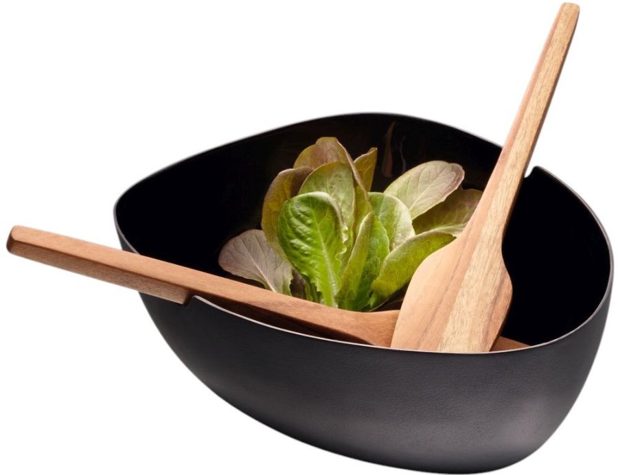 Philippi BOAT Salatschüssel m. Besteck, Schwarz