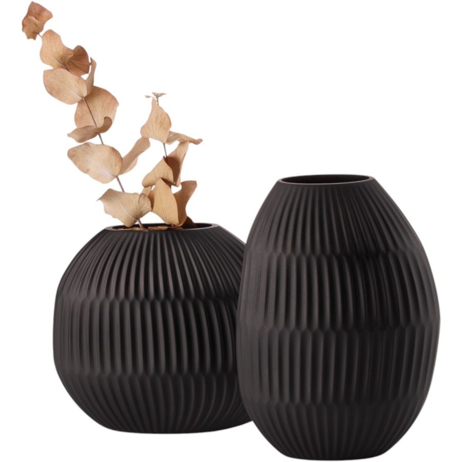 Philippi NOIR Vase H19 cm, Mat Sort