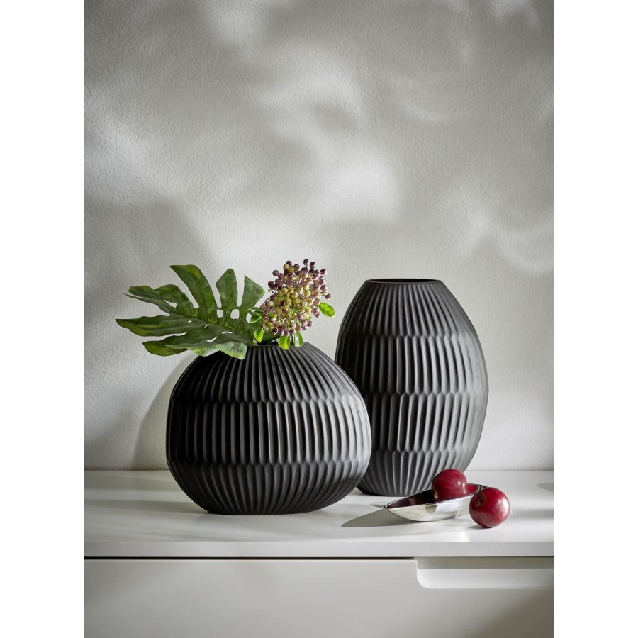 Philippi NOIR Vase H19 cm, Mat Sort