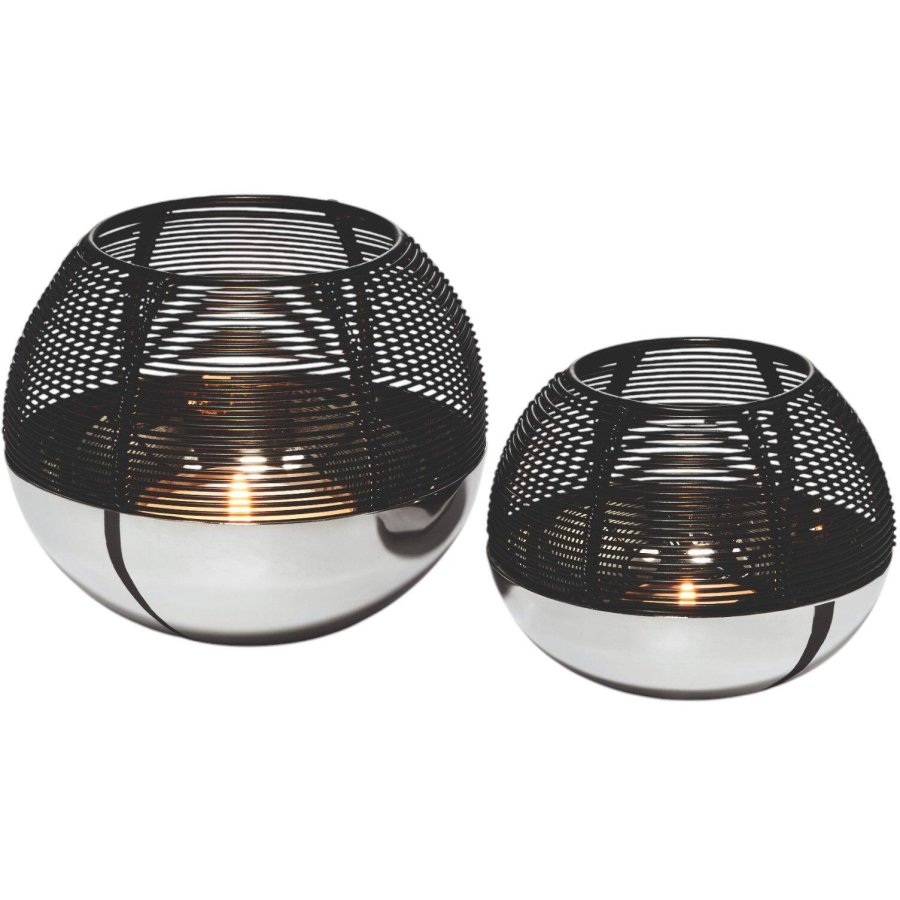 Philippi LUNA Fyrfadsstage H11 cm, Blank/Sort