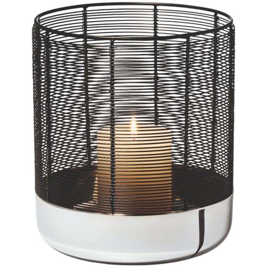 Philippi LUNA Lanterne H21 cm, Blank/Sort