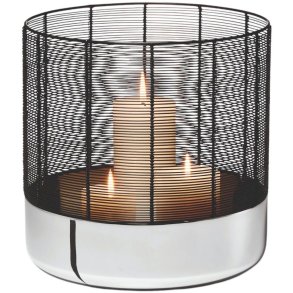 Philippi LUNA Lanterne H26 cm, Blank/Sort