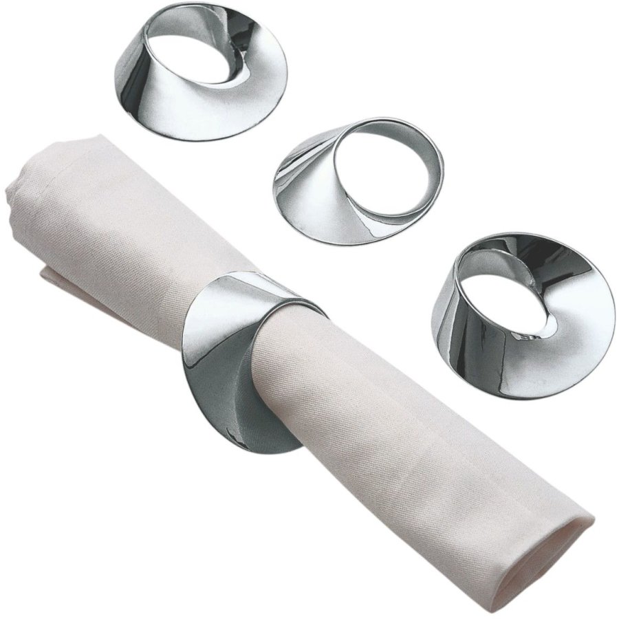 Philippi SWIRL Servietringe 4 stk. 6 cm, Blank