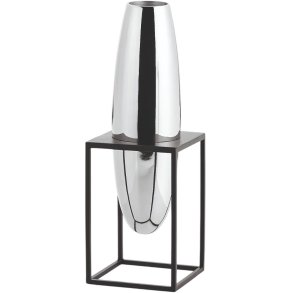 Philippi SOLERO Vase H30 cm, Blankstahl/Schwarz