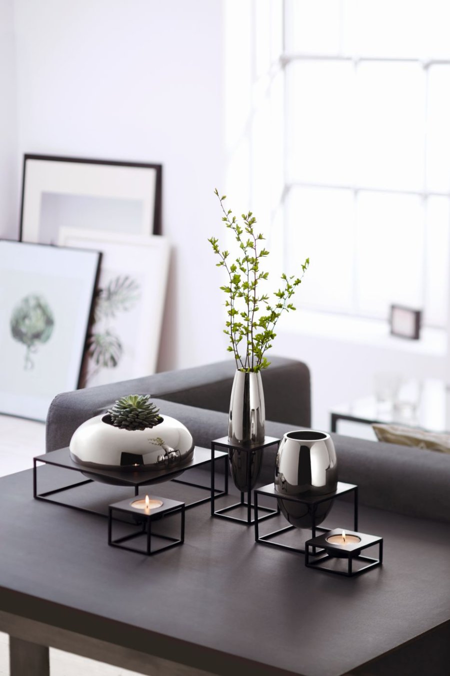 Philippi SOLERO Vase H30 cm, Blankt Stl/Sort