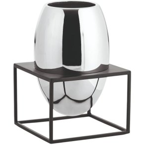 Philippi SOLERO Vase H21 cm, Blank/Schwarz