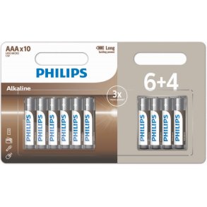 Philips Alkaline AAA-Batterie 10er Set