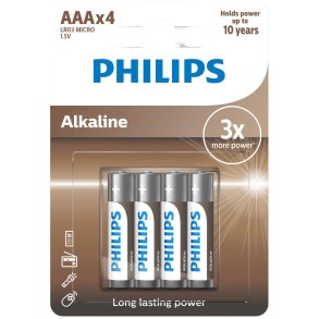 Philips Alkaline AAA-Batterie 4er Set