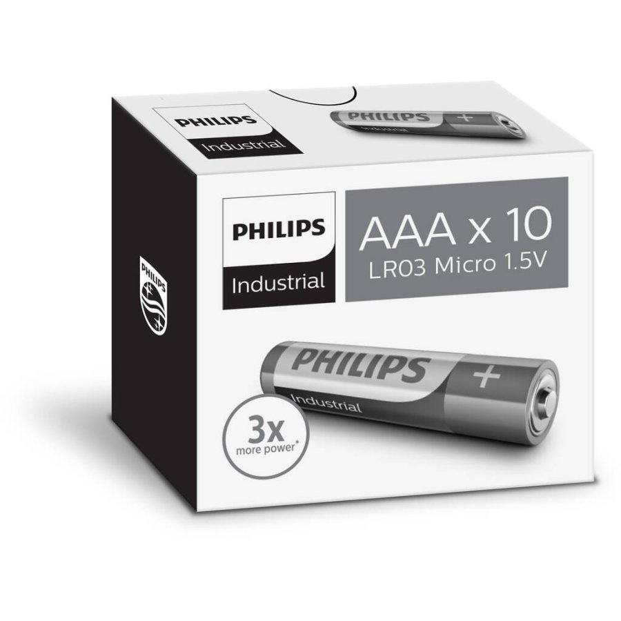 Philips Industrial AAA-batteri 10 stk.