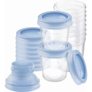 Philips Avent Muttermilch-Aufbewahrungsbecher 10er Set 180ml, Hellblau