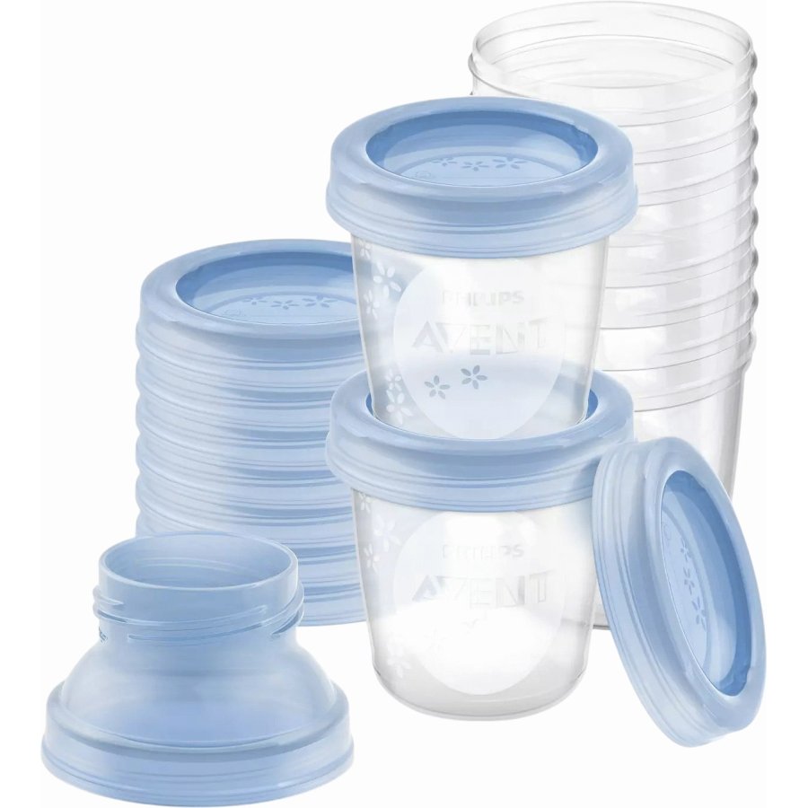 Philips Avent Muttermilch-Aufbewahrungsbecher 10er Set 180ml, Hellblau