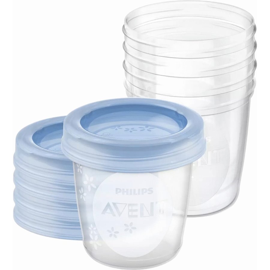 Philips Avent Muttermilch-Aufbewahrungsbecher 5er Set 180ml, Hellblau
