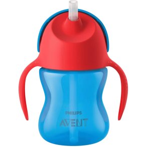 Philips Avent Strohhalmbecher 200ml, Blau/Rot
