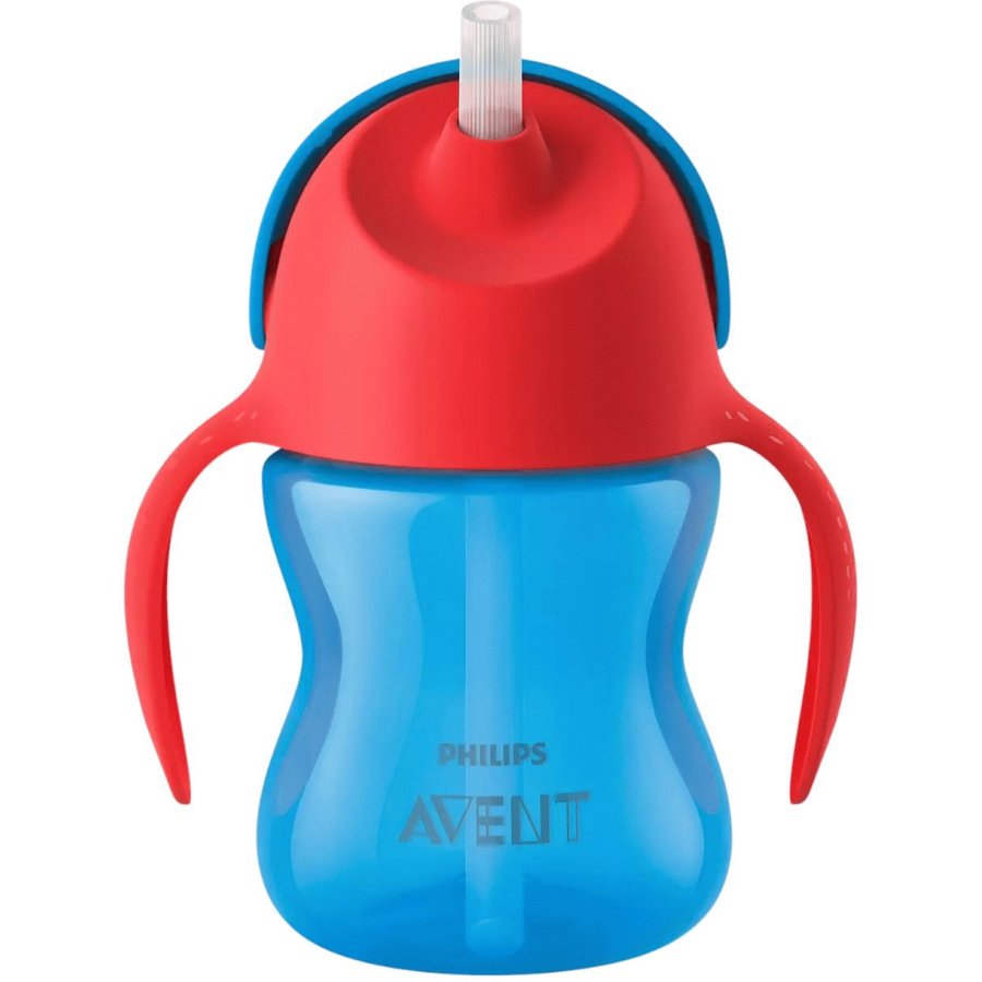 Philips Avent Strohhalmbecher 200ml, Blau/Rot