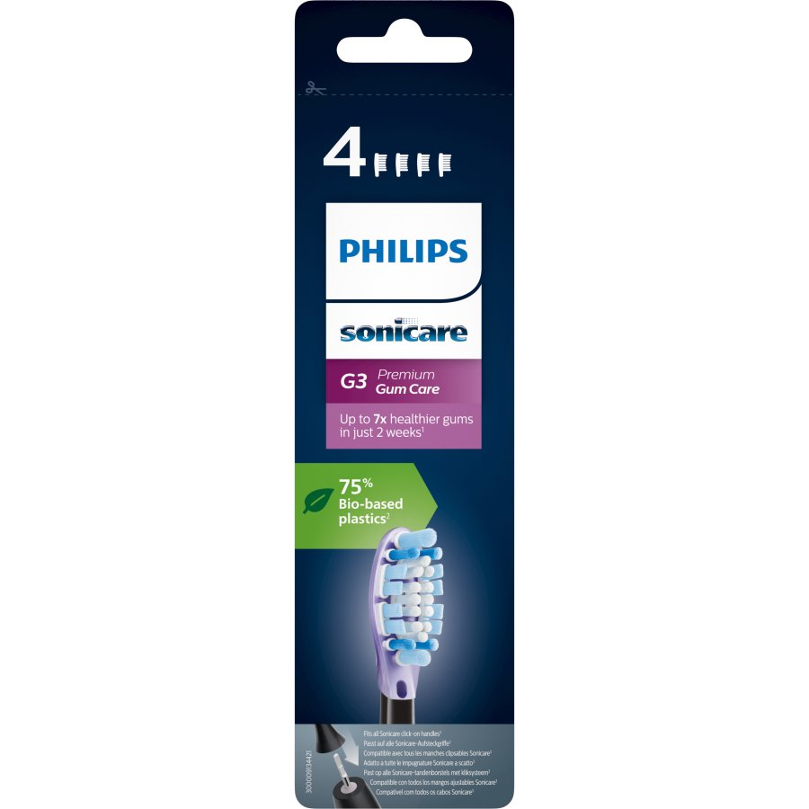 Philips Sonicare G3 Premium Gum Care Standard Zahnbrstenkopf 4er Set, Schwarz