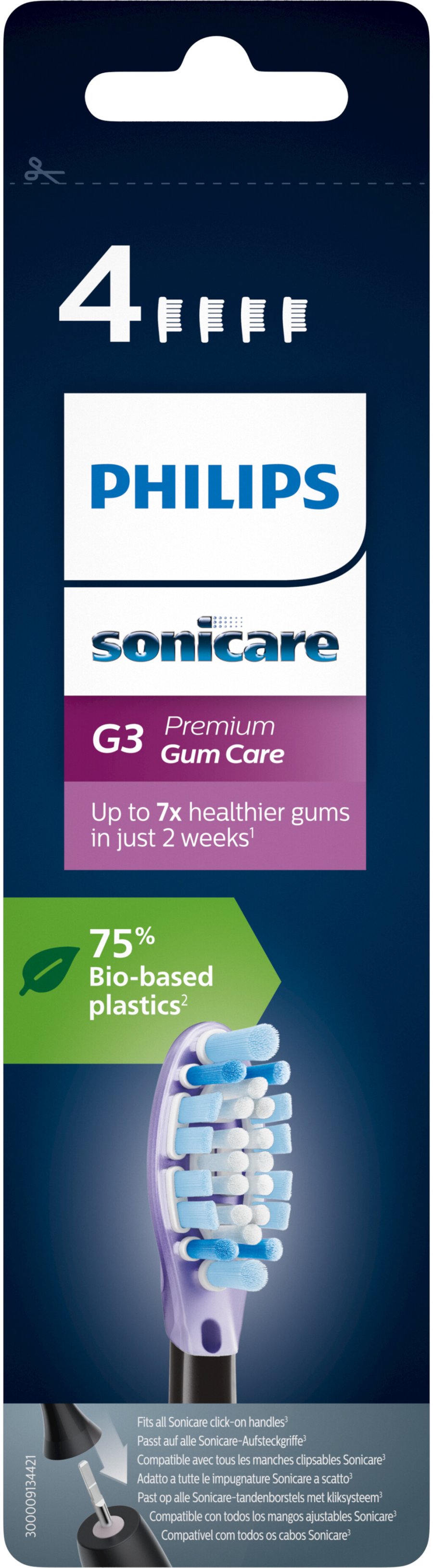 Philips Sonicare G3 Premium Gum Care Standard Zahnbrstenkopf 4er Set, Schwarz