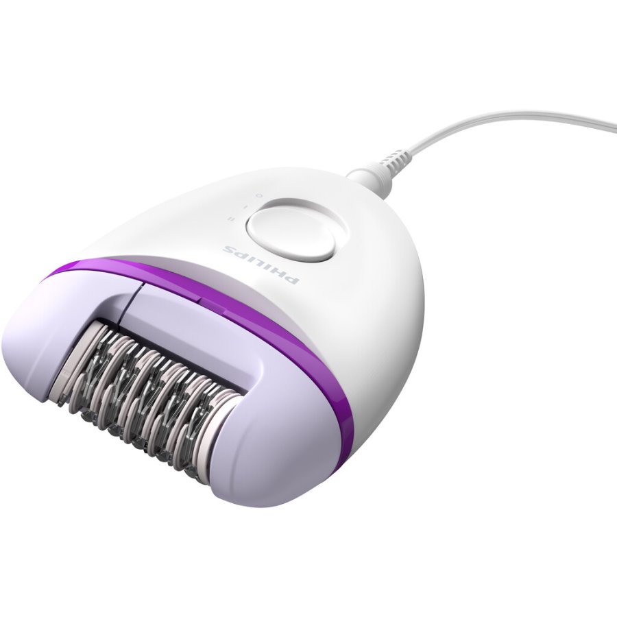 Philips Satinelle Essential Kompakt Epilierer mit Kabel, Wei/Violett