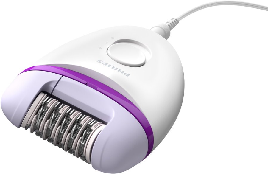 Philips Satinelle Essential Kompakt Epilierer mit Kabel, Wei/Violett