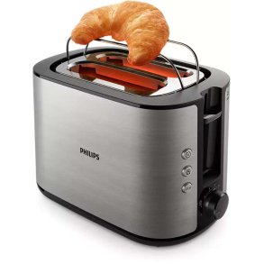 Philips Viva Collection Brødrister m. 2 Skiver Bredbrødholder, Rustfrit Stål