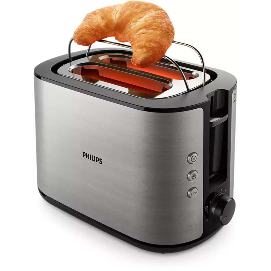 Philips Viva Collection Toaster f. 2 Scheiben m. breiter Toastkammer, Edelstahl