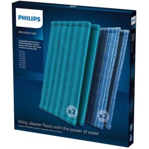 Philips Mikrofaserpads fr kabellosen Staubsauger 4er Set, Blau
