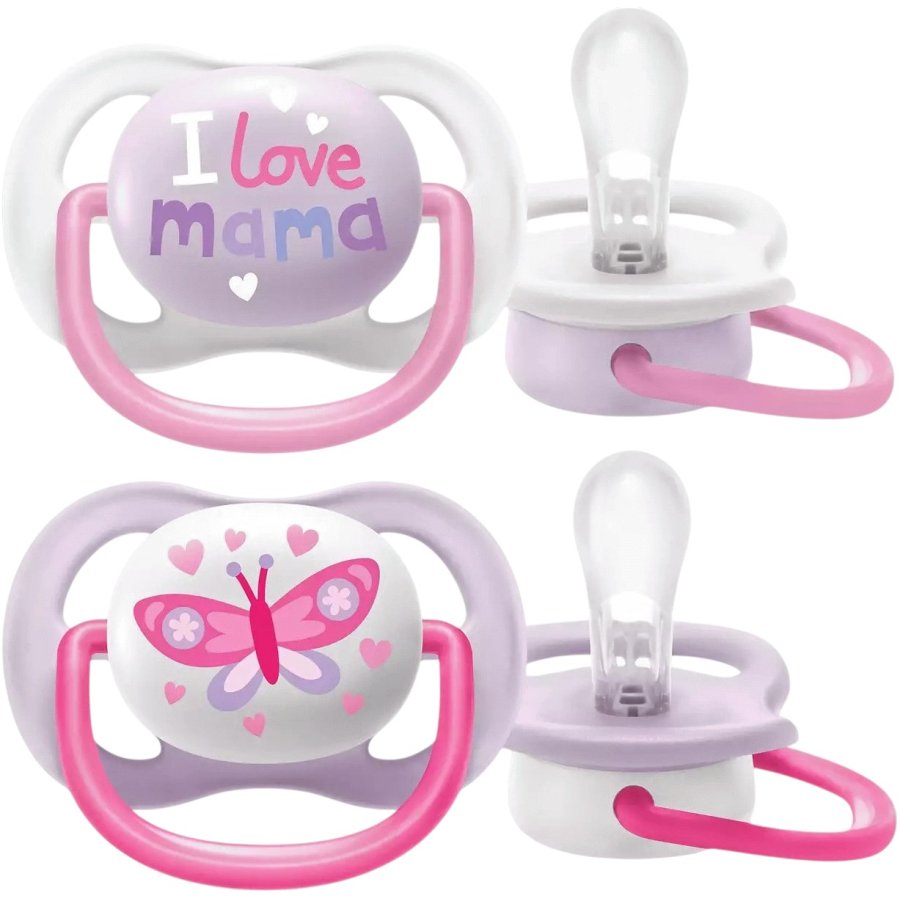 Philips Avent Ultra Air Sutter 0-6 mdr. 2 stk, Hvid/Lilla