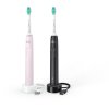 Philips Sonicare Series 3100 Elektrische Zahnbrste 2er Set, Schwarz/Rose