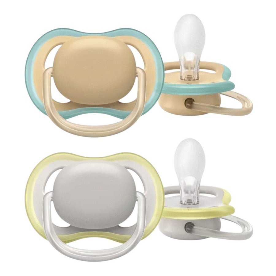 Philips Avent Ultra Air Schnuller 06 Monate 2er Set, Grau/Orange