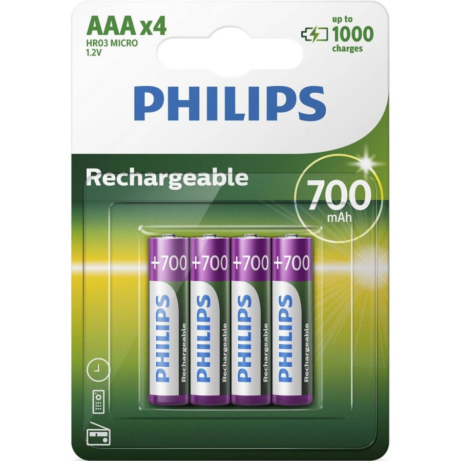 Philips AAA-batteri 700 mAh Genopladelig 4 stk.