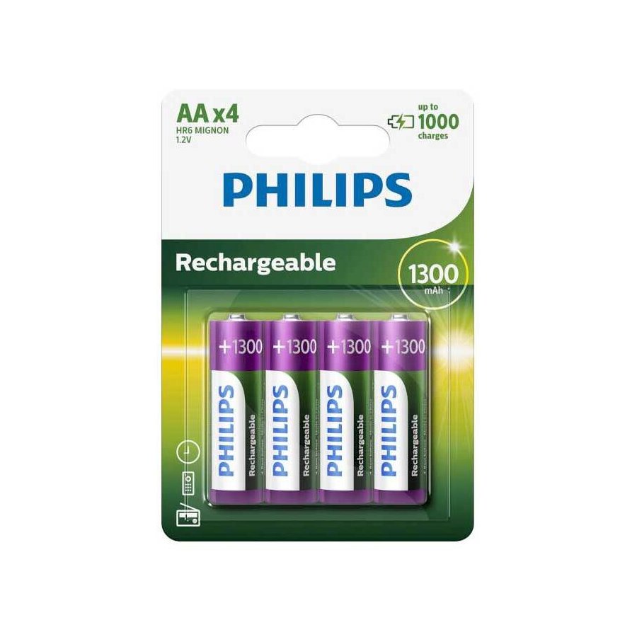 Philips AA-batteri 1300 mAh Genopladelig 4 stk.