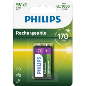 Philips 9V-Akku 170 mAh wiederaufladbar