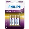 Philips Lithium Ultra AAA-batteri 4 stk.