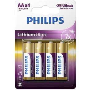 Philips Lithium Ultra AA-batteri 4 stk.