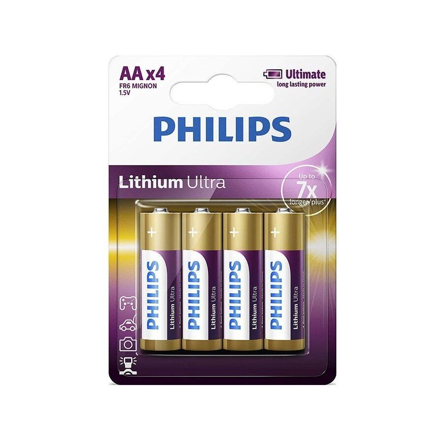 Philips Lithium Ultra AA-batteri 4 stk.