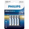 Philips Ultra Alkaline AAA-batteri 4 stk.