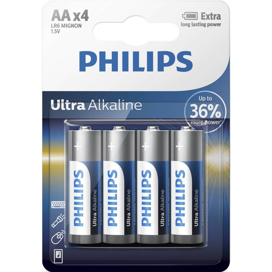 Philips Ultra Alkaline AA-batteri 4 stk.