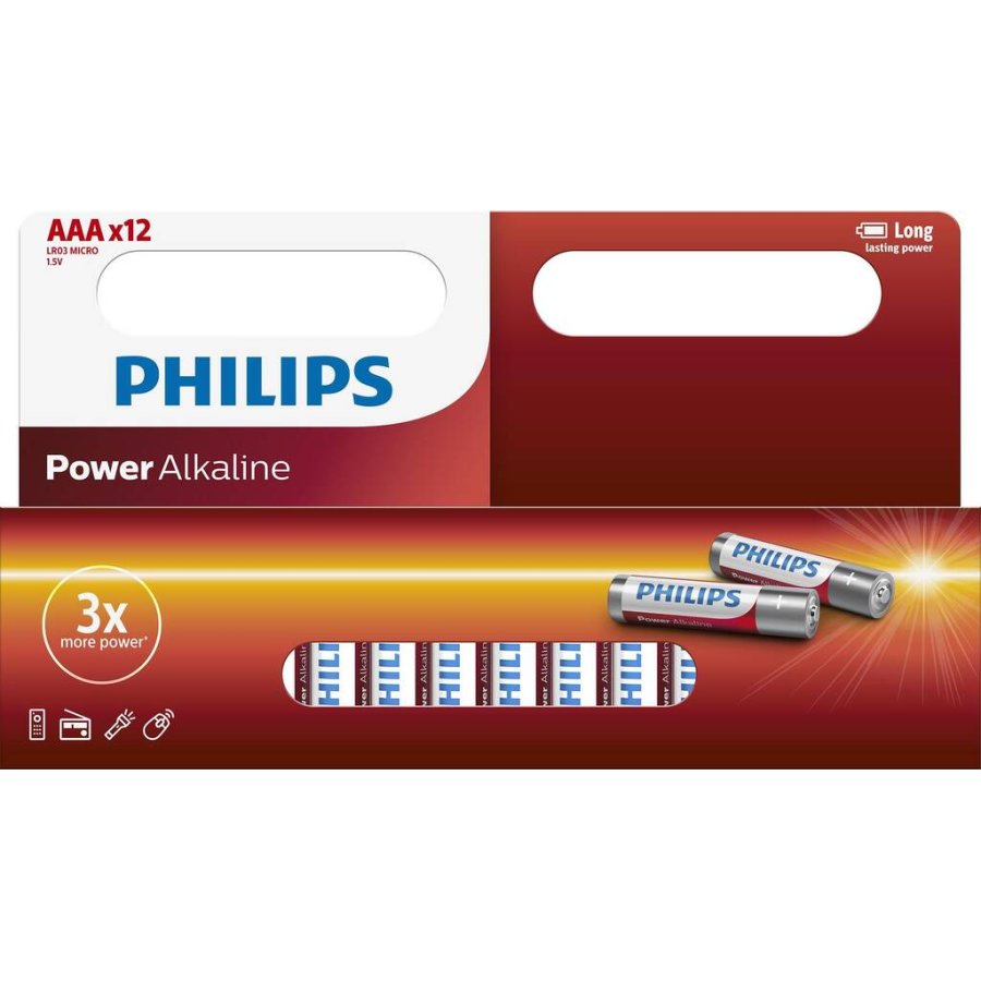 Philips Power Alkaline AAA-batteri 12 stk.