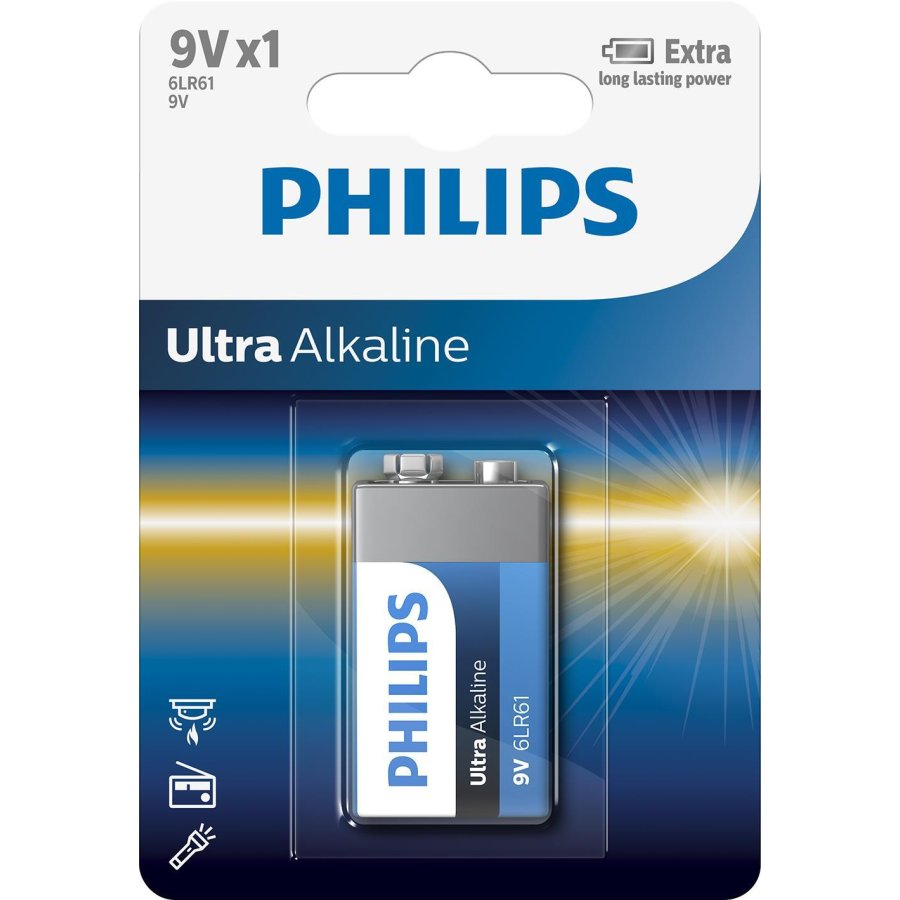 Philips Ultra Alkaline 9V-batteri 1 stk