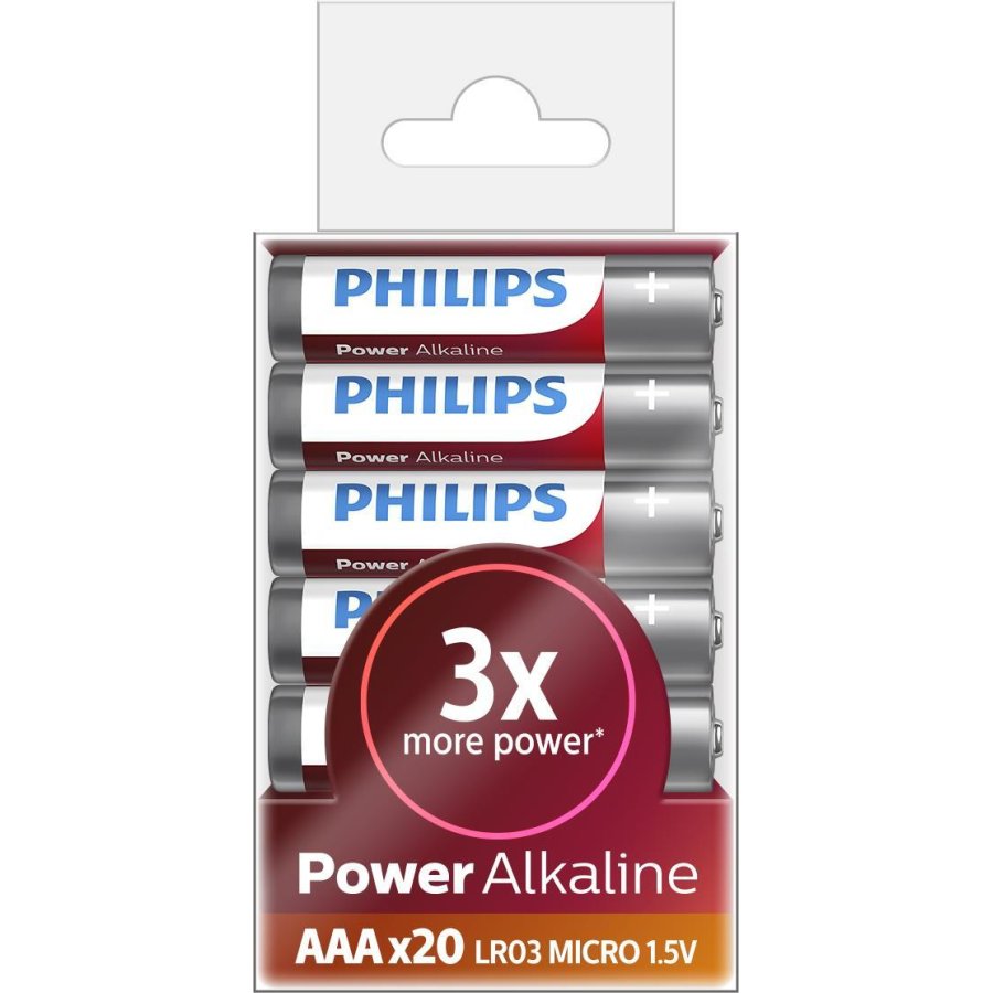 Philips Power Alkaline AAA-batteri 20 stk.