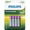 Philips AAA-batteri 950 mAh Genopladelig 4 stk.