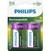 Philips D 3000 mAh Genopladelig 2 stk.