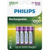 Philips AAA-batteri 1000 mAh Genopladelig 4 stk.